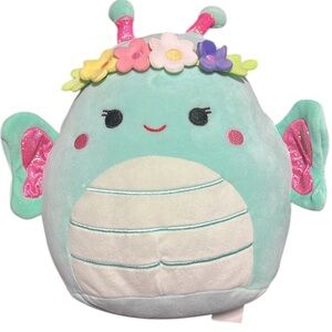 Squishmallows Original 8-Inch Reina Green Butterfly with Flower Crown